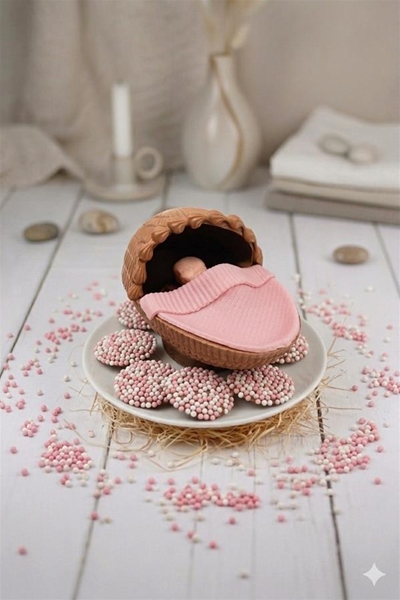 Chocolade geboortewieg roze