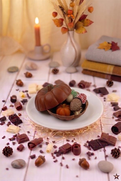 Chocolade pompoen gevuld