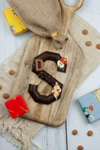 Chocolade letter groot puur